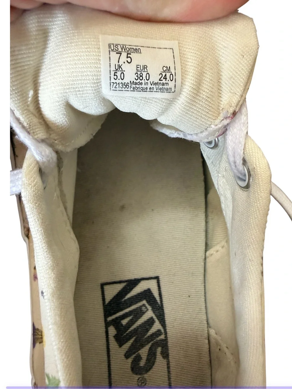 Vans Doheny Pressed Flower Canvas Sneakers with White Laces-Size 7.5